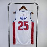 Maillot de Basket #25 Rose Detroit Pistons Blanc